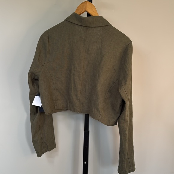 NWT Nordstrom melrose market linen cropped blouse - Picture 5 of 6